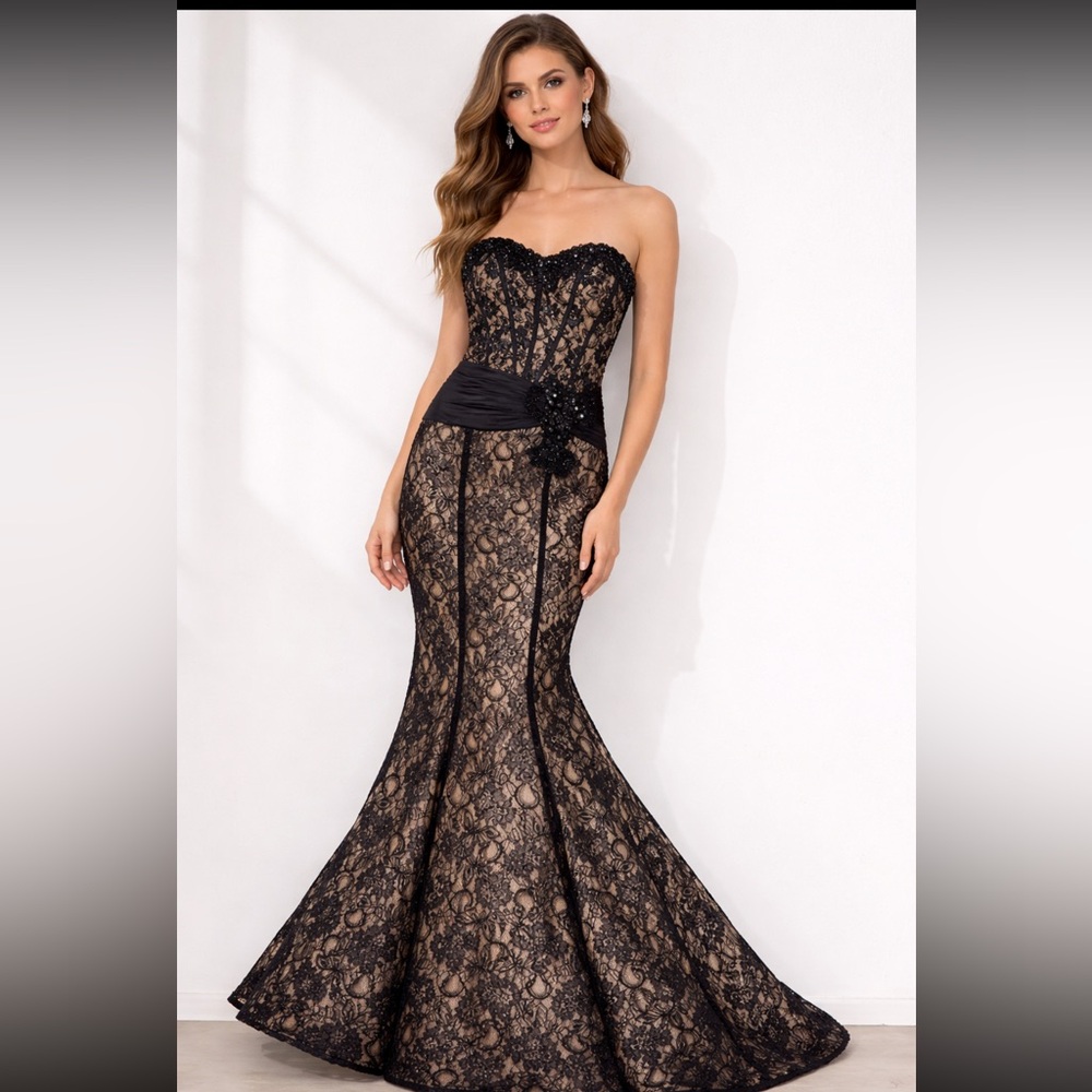 Jovani Black Lace Evening Gown